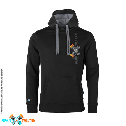 Hoodie / Kapuzenpulli - Logo grau/bunt gedreht