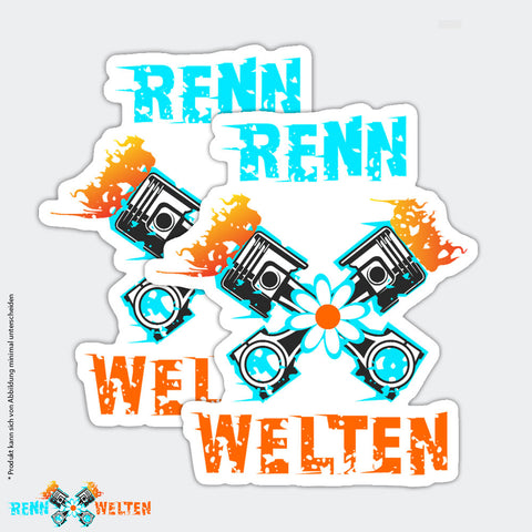 Sticker 2er-Set bunt/weiss  8 * 10 cm